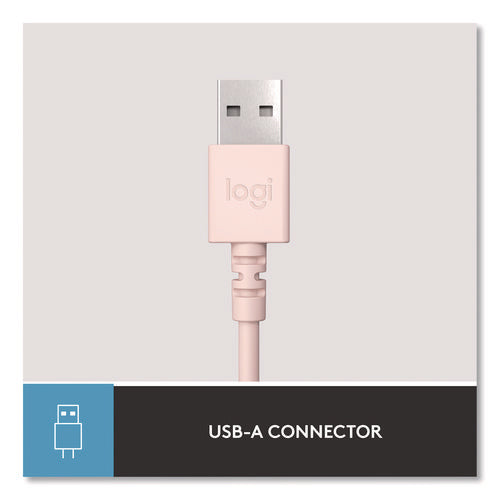 Image of Logitech® H390 Binaural Over The Head Headset, Rose