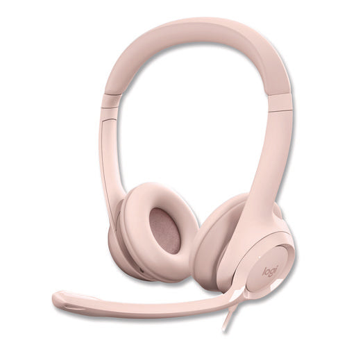 Image of Logitech® H390 Binaural Over The Head Headset, Rose