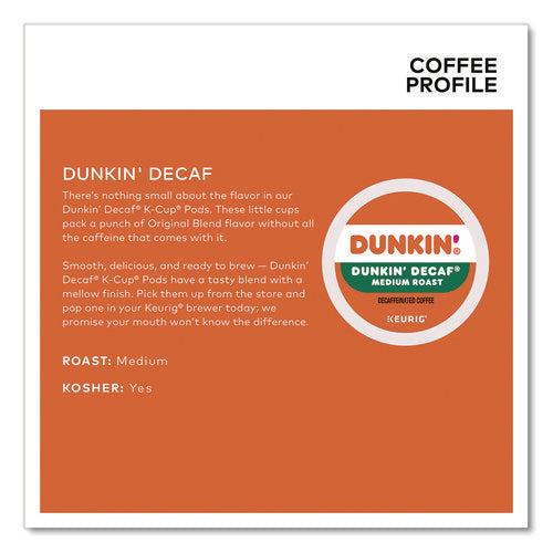 Image of Dunkin'® K-CUP PODS, DUNKIN' DECAF, 44/BOX