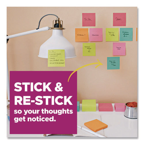Image of Post-it® Notes Super Sticky Super Sticky Notes, 3 x 3, Mulberry, 90 Sheets/Pad, 5 Pads/Pack