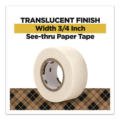 Image of Scotch® Paper Tape, 3/4" x 600", White, 2/Pack