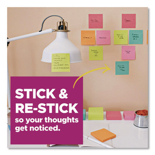 Image of Post-it® Notes Super Sticky Super Sticky Pads in Canary Yellow, 3 x 3, 90 Sheets/Pad, 10 Pads/Pack