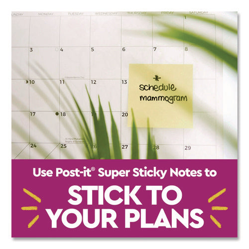 Image of Post-it® Notes Super Sticky Super Sticky Pads in Canary Yellow, 3 x 3, 90 Sheets/Pad, 10 Pads/Pack