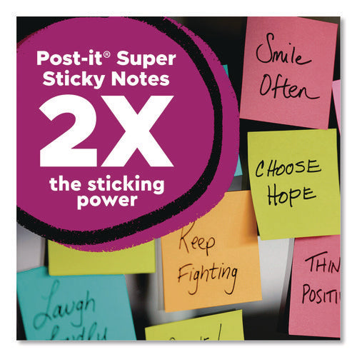 Image of Post-it® Notes Super Sticky Super Sticky Pads in Energy Boost Collection Colors, 3 x 3, Limeade, 90 Sheets/Pad, 5 Pads/Pack