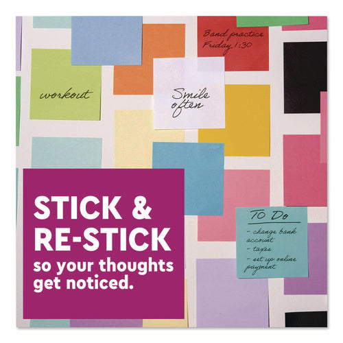 Image of Post-it® Notes Super Sticky Super Sticky Pads in Energy Boost Collection Colors, 3 x 3, Limeade, 90 Sheets/Pad, 5 Pads/Pack