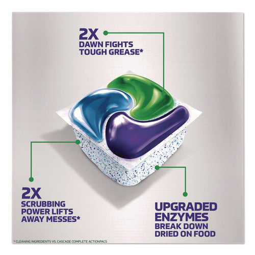 Image of Cascade® Platinum Plus ActionPacs Dishwasher Detergent Pods, Fresh Scent, 20.7 oz Tub, 38/Pack