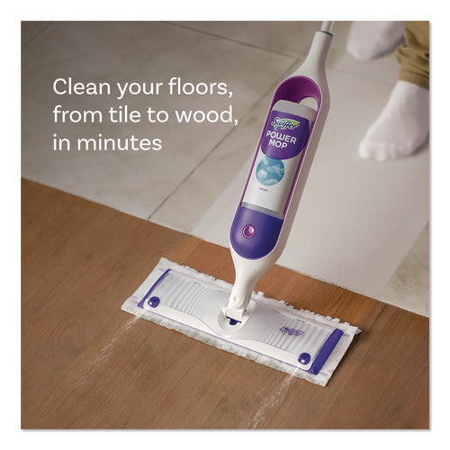 Image of Swiffer® PowerMop Mopping Pads, 15.4 x 5.3, White/Purple. 11/Pack
