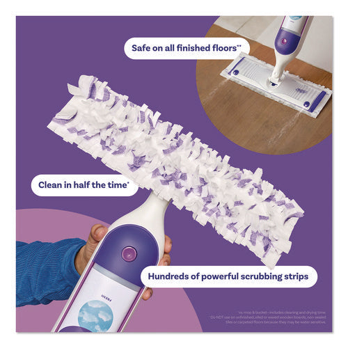 Image of Swiffer® PowerMop Mopping Pads, 15.4 x 5.3, White/Purple. 11/Pack