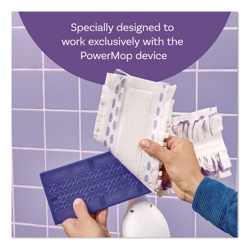 Image of Swiffer® PowerMop Mopping Pads, 15.4 x 5.3, White/Purple. 11/Pack