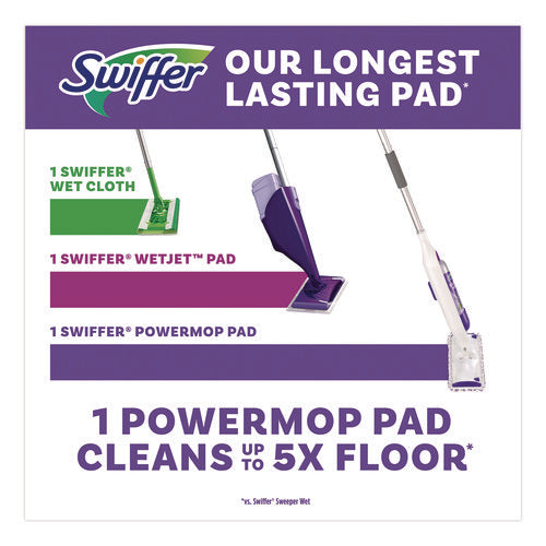 Image of Swiffer® PowerMop Mopping Pads, 15.4 x 5.3, White/Purple. 11/Pack