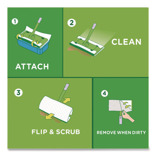 Image of Swiffer® Sweeper TRAP + LOCK Wet Mop Cloth, 8 x 10, White, Lavender Scent, 24/Pack