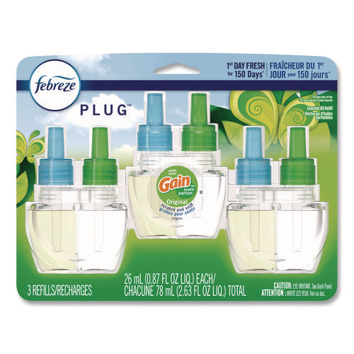 Image of Febreze® PLUG Air Freshener Refills, Gain Original, 0.87 oz, 3/Pack