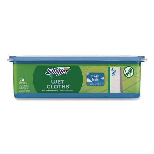 Image of Swiffer® Wet Refill Cloths, Fresh Scent, 10 x 8, White, 24/Box