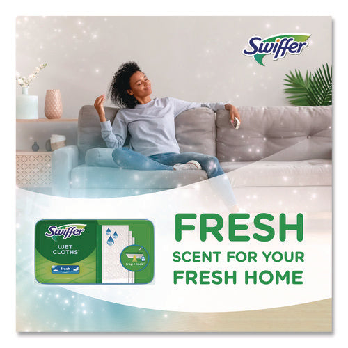 Image of Swiffer® Wet Refill Cloths, Fresh Scent, 10 x 8, White, 24/Box