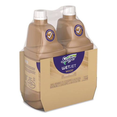 Image of Swiffer® WetJet System Wood Cleaning Solution Refill, Woodsy Scent, 42.2 oz Bottle, 2/Pack