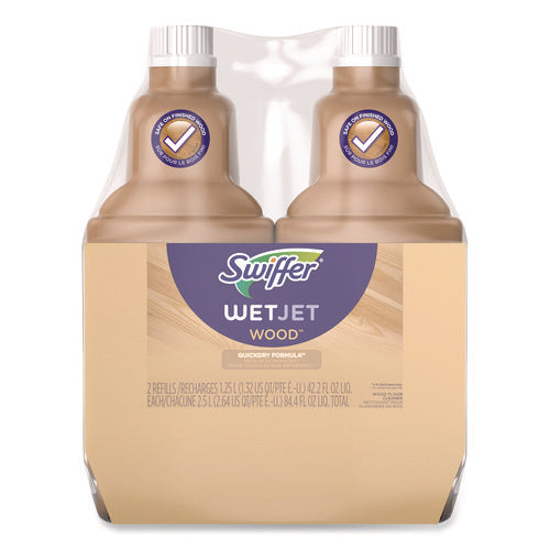 Image of Swiffer® WetJet System Wood Cleaning Solution Refill, Woodsy Scent, 42.2 oz Bottle, 2/Pack