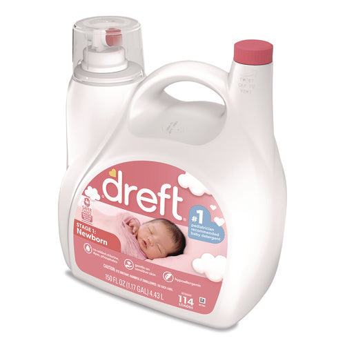 Image of Dreft® Ultra Laundry Detergent, Stage 1: Newborn, 150 oz Plastic Bottle with Dispensing Top