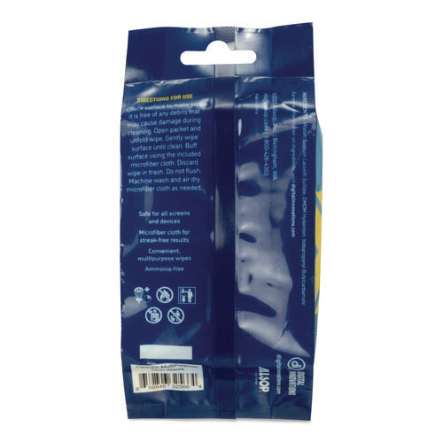 Image of Digital Innovations ScreenDr Device and Screen Cleaning Wipes, 6.88" x 3.9", Unscented, White/Gray, 20/Pack