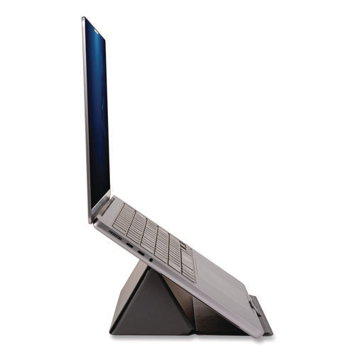 Image of Allsop® Foldio Laptop and Tablet Stand, +30 Tilt, 9.5" x 14.5" x 3", Black, Supports 7 lb