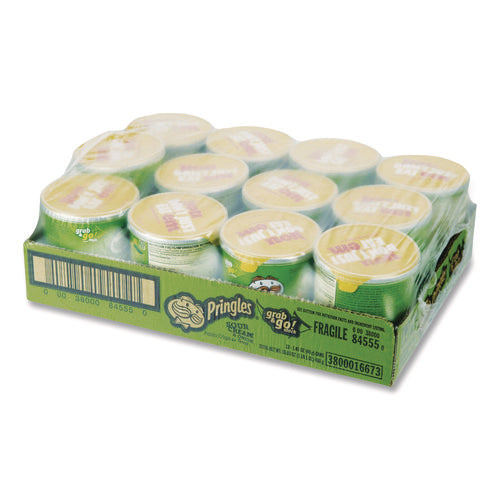 Image of Pringles® Grab and Go sour Cream and Onion Crisps, 1.4 oz Cans, 12/Box