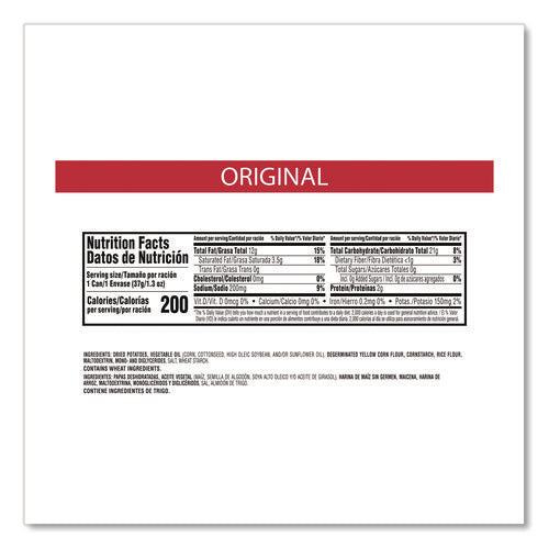 Image of Pringles® Potato Chips, Original, 1.3 oz Can, 12/Box