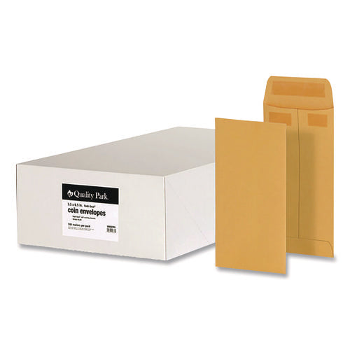 Image of Quality Park Redi-Seal Coin and Small Parts Envelope, #7, Cheese Blade Flap, Redi-Seal Adhesive Closure, 3.5 x 6.5, Kraft Brown, 500/Box
