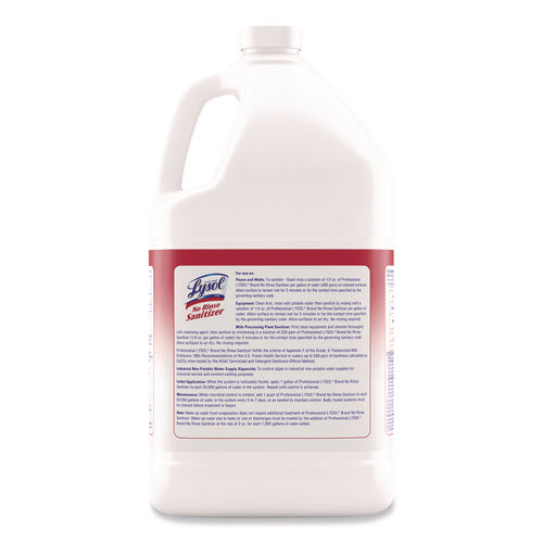 Image of Professional LYSOL® Brand No-Rinse Sanitizer Concentrate, Unscented, 128 oz Bottle