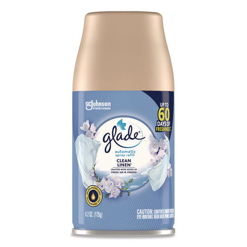 Image of Glade® Automatic Air Freshener, Clean Linen, 6.2 oz Can, 4/Pack