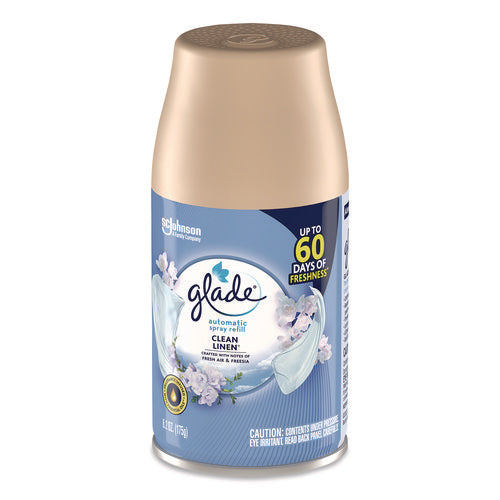 Image of Glade® Automatic Air Freshener, Clean Linen, 6.2 oz Can, 4/Pack