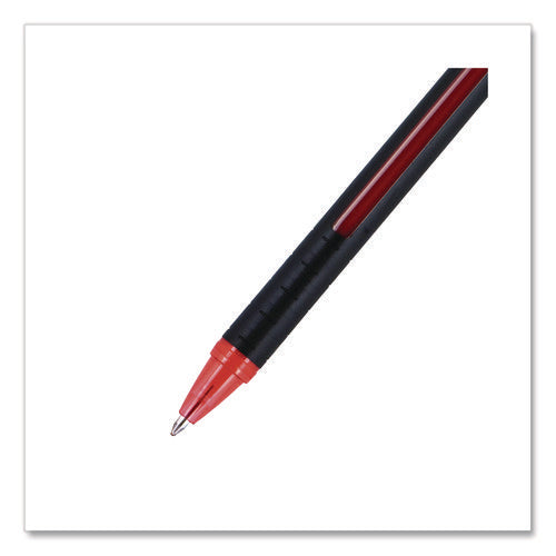 Image of uniball® Jetstream 101 Hybrid Gel Pen, Stick, Bold 1 mm, Red Ink, Black/Red Barrel, Dozen