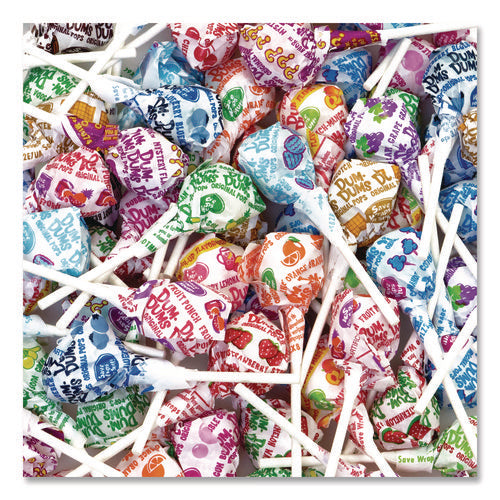 Image of Spangler® Dum-Dum-Pops, Assorted Flavors, Individually Wrapped, 2 lb Bag, 200 Pieces/Bag, 6 Bags/Carton