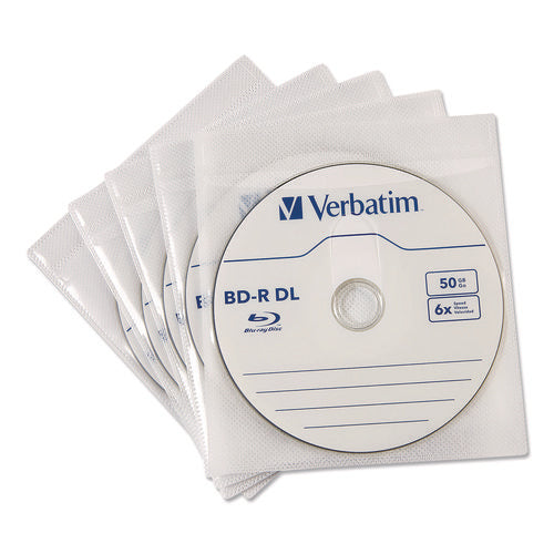 Image of Verbatim® CD/DVD Sleeves, White, 50/Pack