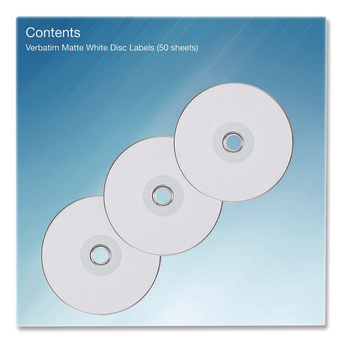 Image of Verbatim® Inkjet Media Labels, Matte White, 50 Sheets/Pack