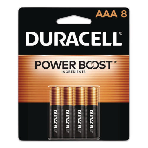 Image of Duracell® Power Boost CopperTop Alkaline AAA Batteries, 8/Pack, 40 Packs/Carton