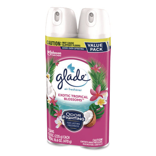 Image of Glade® Air Freshener, Exotic Tropical Blossoms, 8.3 oz Can, 2/Pack