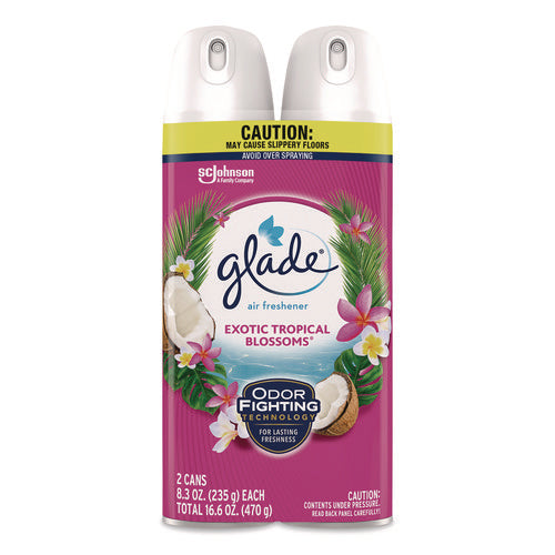 Image of Glade® Air Freshener, Exotic Tropical Blossoms, 8.3 oz Can, 2/Pack