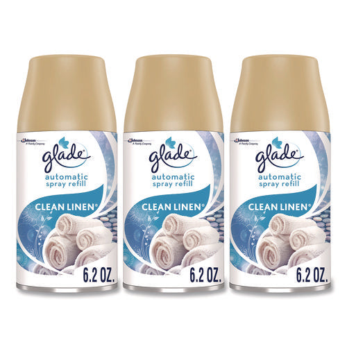 Image of Glade® Automatic Air Freshener Refill, Clean Linen, 6.2 oz Can, 3/Pack