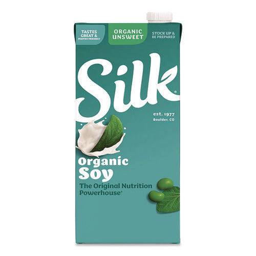 Image of Silk® Soymilk, Unsweetened Original, 32 oz, 6/Carton