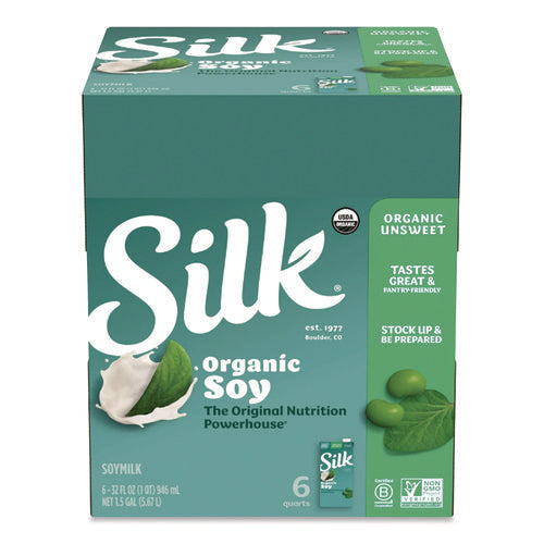Image of Silk® Soymilk, Unsweetened Original, 32 oz, 6/Carton