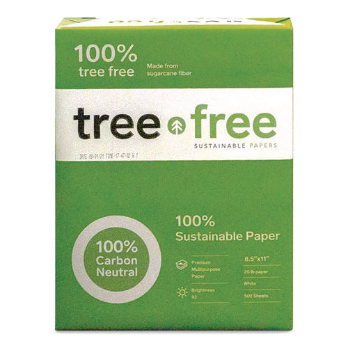Image of TreeZero TreeFree Multipurpose Paper, 92 Bright, 20 lb Bond Weight, 8.5 x 11, White, 500 Sheets/Ream, 10 Reams/Carton