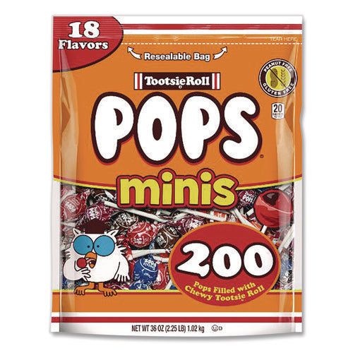 Image of Tootsie Roll® Pops Minis, Assorted Flavors, 36 oz Bag, 200 Pieces