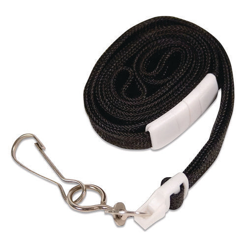 Image of Advantus Deluxe Safety Lanyards, Metal J-Hook Style, 36" Long, Black, 24/Box
