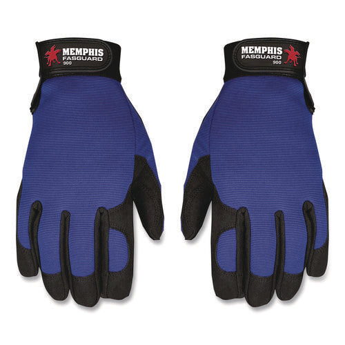 Image of MCR Safety Memphis Gloves Fasguard Clarino Synthetic Leather Palm Multi-Task Gloves, Blue/Black, Large