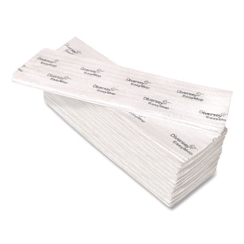 Image of Diversey EasyMop Microfiber Dust Mop Pads, 16 x 5.3, White, 50/Pack