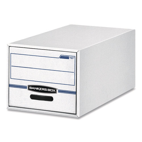 Image of Bankers Box® STOR/DRAWER Basic Space-Savings Storage Drawers, Letter Files, 14" x 25.5" x 11.5", White/Blue