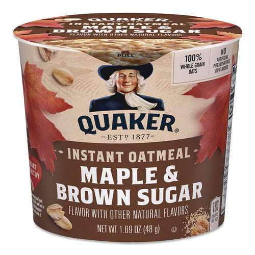 Image of Quaker® Instant Oatmeal, Maple Brown Sugar, 1.69 oz Packet, 24/Carton