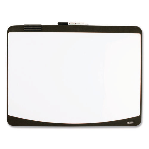 Image of Quartet® Tack/Write Dry Erase Marker Board, 25.5" x 17.5", Black/White Surface, Black Plastic Frame