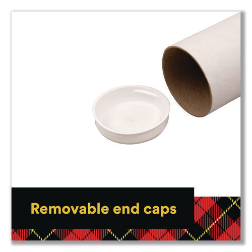 Image of Scotch Mailing Tube, 24" Long, 2" Diameter, White, 12/Carton