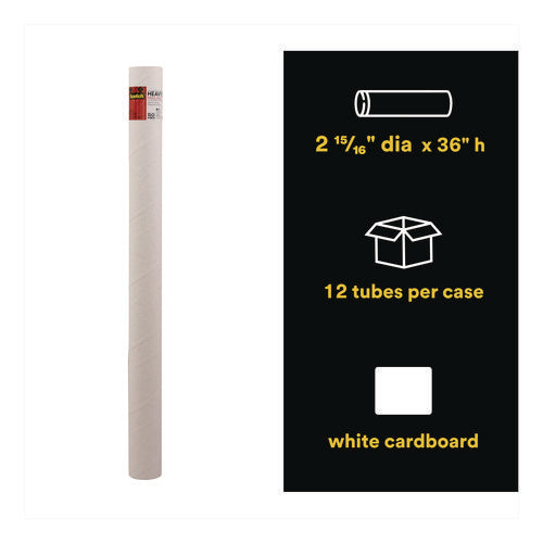 Image of Scotch Mailing Tube, 36" Long, 3" Diameter, White, 12/Carton