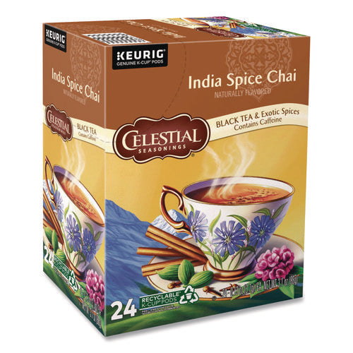 Image of Celestial Seasonings® India Spice Chai Tea K-Cups, 24/box